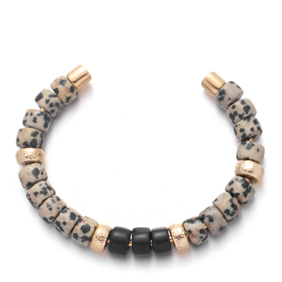 Leopard Dot Handmade Beaded Bangles High Polished Everyday Wear