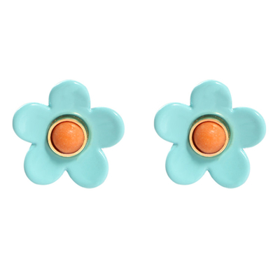 OEM ODM Flower Enamel Earrings 5g/Pair Colorful For Women