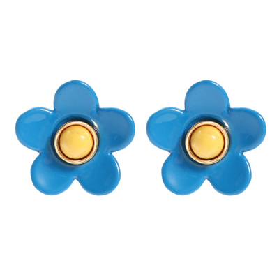 OEM ODM Flower Enamel Earrings 5g/Pair Colorful For Women