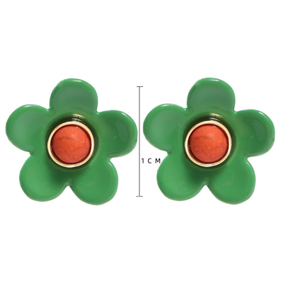 OEM ODM Flower Enamel Earrings 5g/Pair Colorful For Women