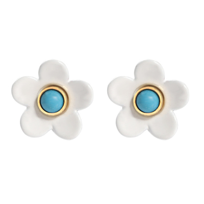 OEM ODM Flower Enamel Earrings 5g/Pair Colorful For Women