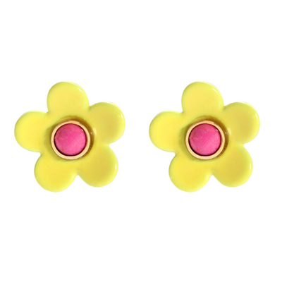 OEM ODM Flower Enamel Earrings 5g/Pair Colorful For Women