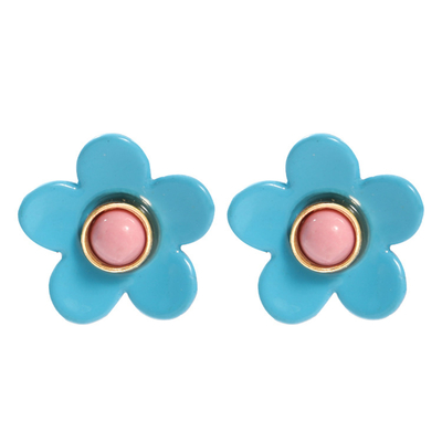 OEM ODM Flower Enamel Earrings 5g/Pair Colorful For Women