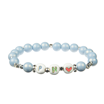 Silver Foiled Beaded Bracelets Sets , 7.25&quot; Sterling Silver Bangles Set