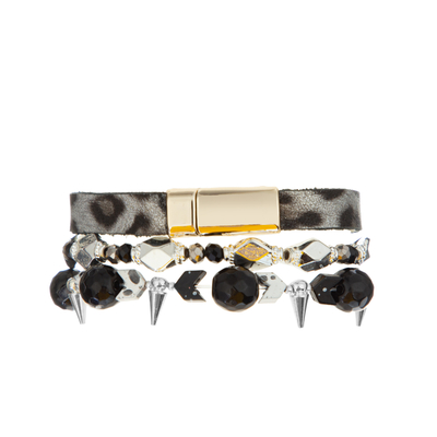OEM 8mm Beaded Bracelets Sets Fall And Winter Style black and white