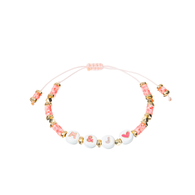Polymer Clay Beaded Letter Bracelet , 7.4*8mm Alphabet Bead Bracelets