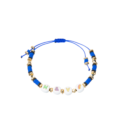Polymer Clay Beaded Letter Bracelet , 7.4*8mm Alphabet Bead Bracelets