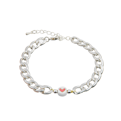Diy 14k Gold Silver Plated Beaded Letter Bracelet With Lobster End