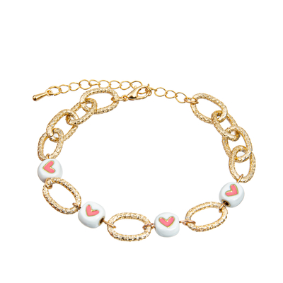 Diy 14k Gold Silver Plated Beaded Letter Bracelet With Lobster End