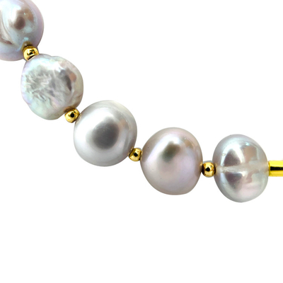 Real Gold Plated Freshwater Pearl Bracelet , 7.25 inches North Star Bead Bracelet