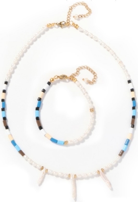 5-6mm Freshwater Pearl Bracelet , rainbow colored Enamel Bead Bracelet