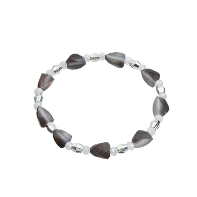 Black Triangle Matte Hand Beaded Bracelets 8mm Handmade Bracelets With Beads