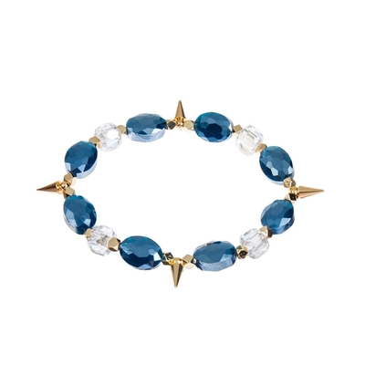 Jasper Crystal Elastic Beaded Bracelets Engraved Logo Handmade Bracelet With Beads