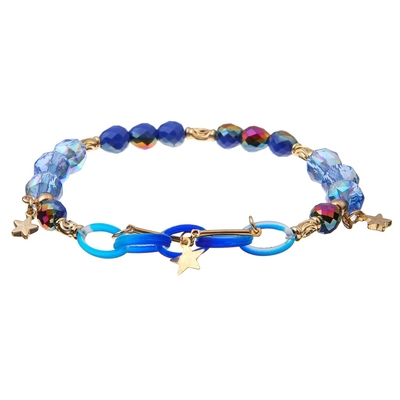 Resin Gold Zircon Brass Magnets Handmade Beads Bracelets Gradient