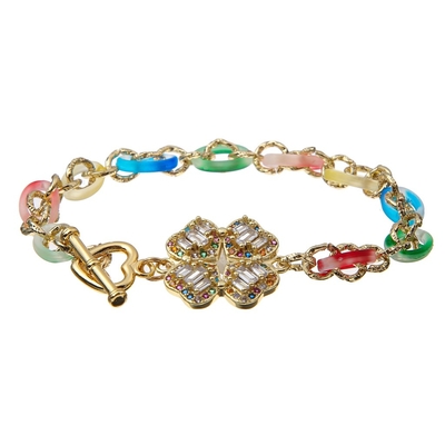 Resin Gold Zircon Brass Magnets Handmade Beads Bracelets Gradient