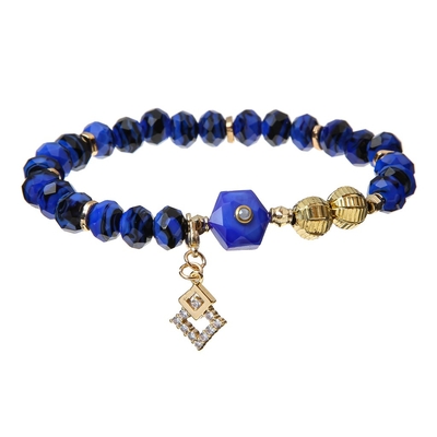 Chritmas Sparkle Star Charms Alloy Paster Stretchy Handmade Beads Bracelets