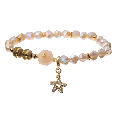 Chritmas Sparkle Star Charms Alloy Paster Stretchy Handmade Beads Bracelets