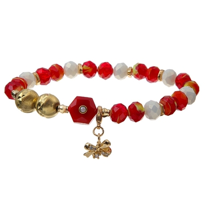 Chritmas Sparkle Star Charms Alloy Paster Stretchy Handmade Beads Bracelets