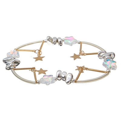 Crystal Stretchy Spring Zircon Star Chain Bracelets Rainbow Color