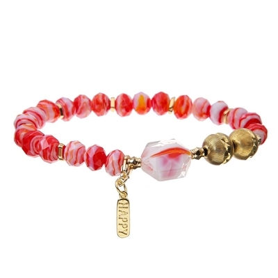 Pearl Turquoise Pastel Stretchy Crystal Bracelets with Glass Glazed Beads String