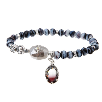 Pearl Turquoise Pastel Stretchy Crystal Bracelets with Glass Glazed Beads String