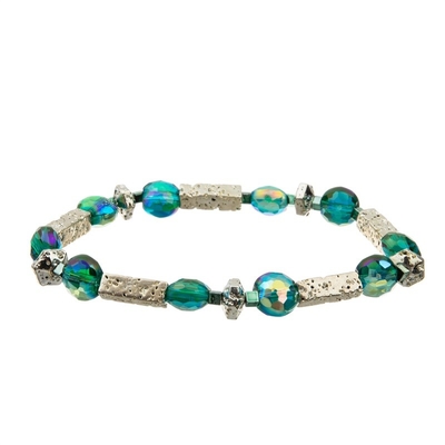Moon Shape Beads With Silver Brass Beads Hand Craft Bracelets Creative Jewelry