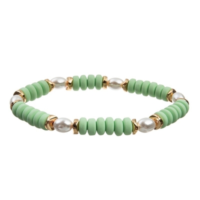 Geometric Fresh Green Color Crystal Beads Bracelets Vintage Style Gift For Her