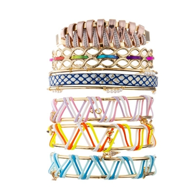 Inspirational Rainbow Leather Bracelet With Twisted Style Metal Open Cuff