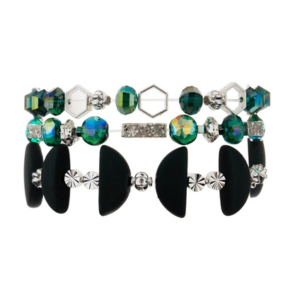 Moon Shape Beads With Silver Brass Beads Hand Craft Bracelets Creative Jewelry