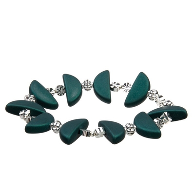 Moon Shape Beads With Silver Brass Beads Hand Craft Bracelets Creative Jewelry
