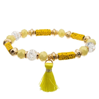 Leather Wrap Crystal Bead Bracelet With Magnetic Clasp For Girl