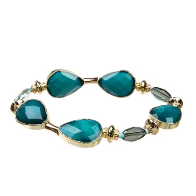 Green Color Stackable Bracelet Set Spring Collection For Elegant Women