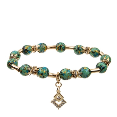 Green Color Stackable Bracelet Set Spring Collection For Elegant Women