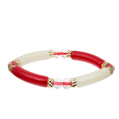 Handmade Block Beads Elastic Bangle Bracelet Spring Collection Color Gift For Girl