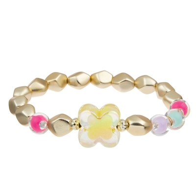 Unisex Stretch Beaded Bracelet Fairy Tale Dream Color With Rainbow Charm