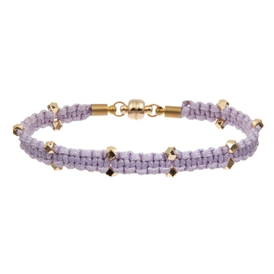 Lavender Stackable Handmade Weave Beads Bracelet Set For Valentine'S Day