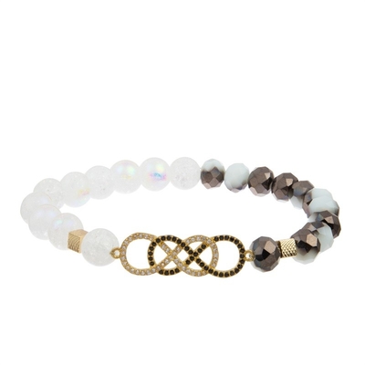 Candy Beads Handcraft Elastic Stackable Bracelet Set With Shine Zircon Charm