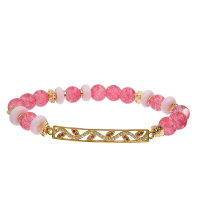 Candy Beads Handcraft Elastic Stackable Bracelet Set With Shine Zircon Charm