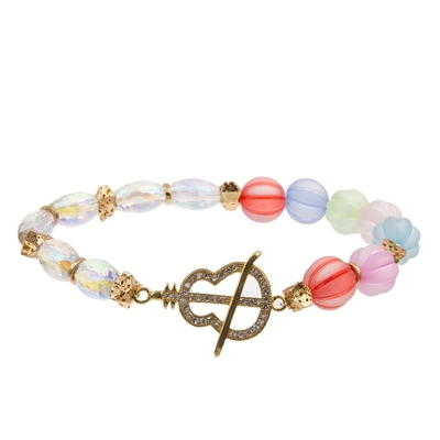 Candy Beads Handcraft Elastic Stackable Bracelet Set With Shine Zircon Charm