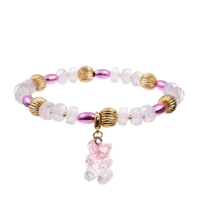 Jelly Bear Charm Handmade Beads Bracelets Candy Color Brithday Gift For Girl