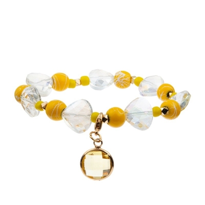 Square Shape Leopard Print Beads Classcial Stackable Beads Bracelet For Lady