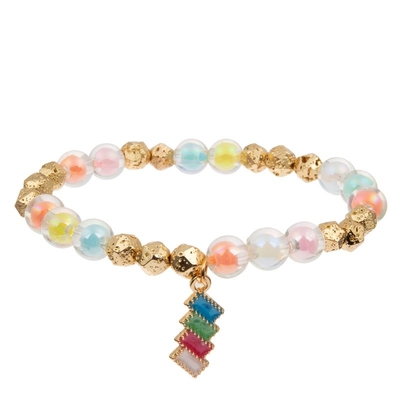 Unisex Stretch Beaded Bracelet Fairy Tale Dream Color With Rainbow Charm