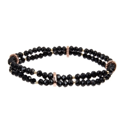 Handmade Zebra Print Leather Beads Bracelet Black White Color for lady