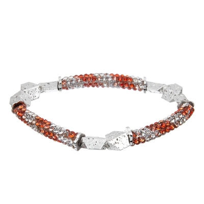 Silver Metallic Lava Zircon Bar Bracelet Multi Color For Brithday Gift