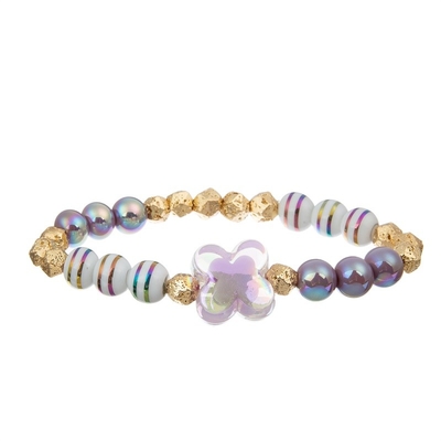 Multilayer Sparkly Lavender Flower Beads Adjustable Birthday Gifts Party Favors