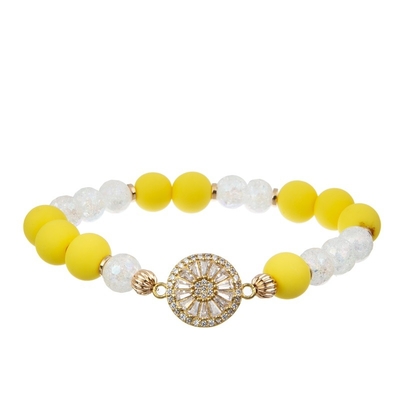 Yellow Tassel Boho Woven Elastic Stackable Bracelet Pack For Teens