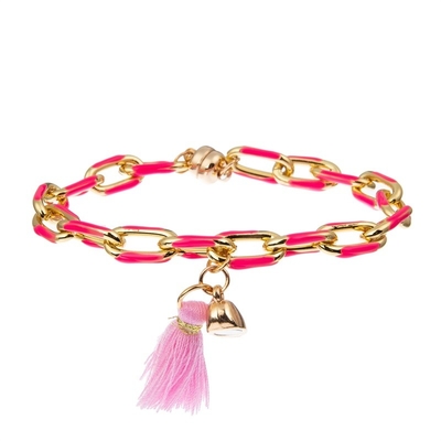 Magnetic Heart Charm Handmade Chain Link Bracelets For Lover Valentine'S Day Gift