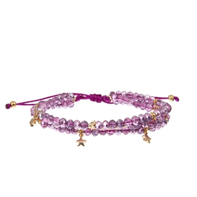 Hippie Surfer Festival Handmade Jewelry Set Boho Braided Romantic Purple Color