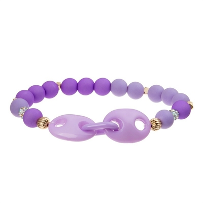 6mm Round Acrylic Stretchy Handmade Beads Bracelet For Women Party