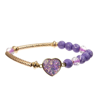 6mm Round Acrylic Stretchy Handmade Beads Bracelet For Women Party